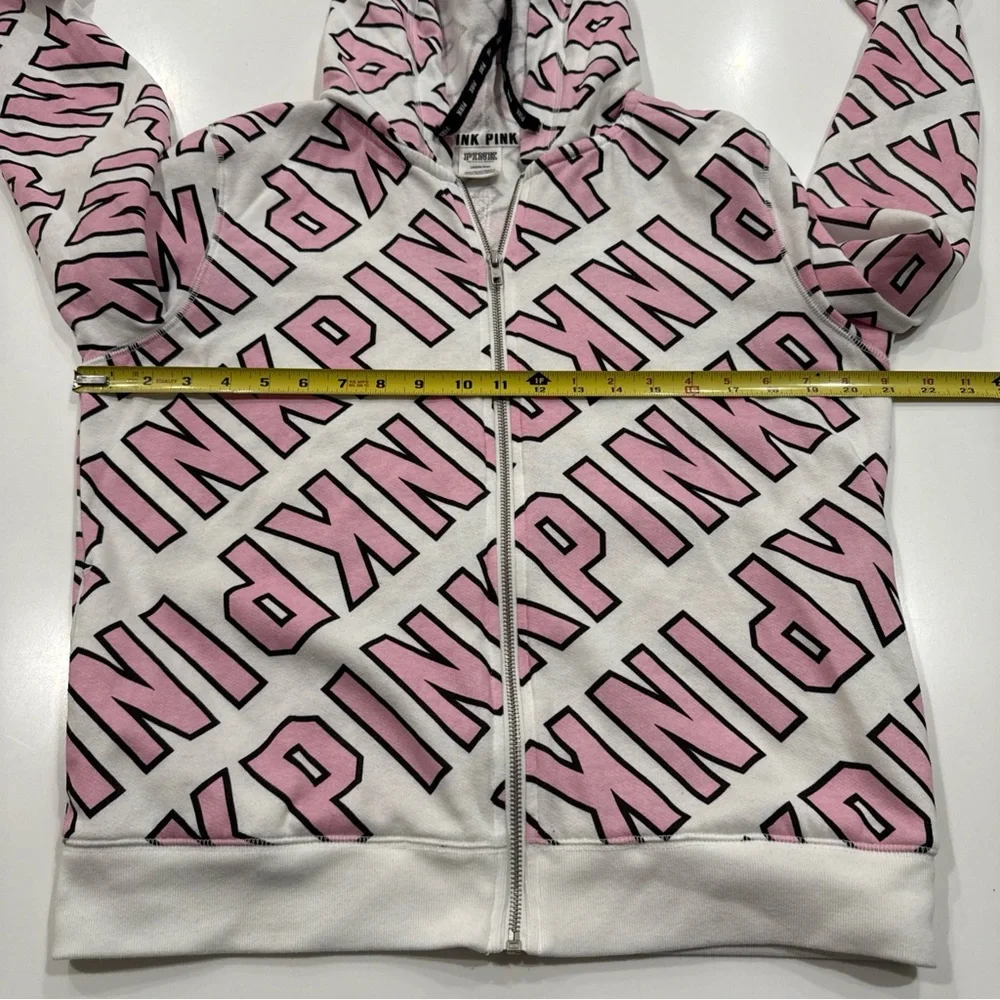 VICTORIA'S SECRET PINK GRAPHIC HOODIE FASHION SHOW FULL ZIP size L - Picture 8 of 12